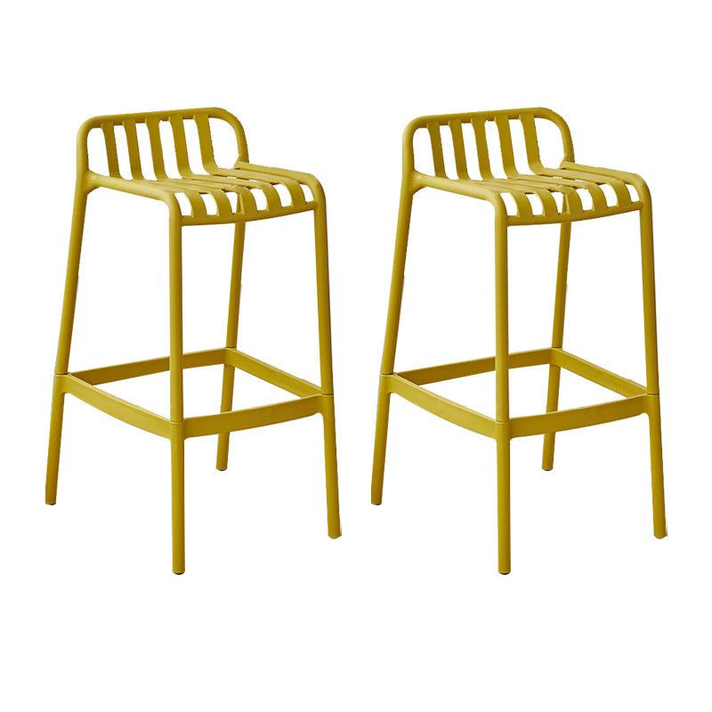 Plastic Armless Bar Stool Modern Style Low Back Bar Stools for Living Room