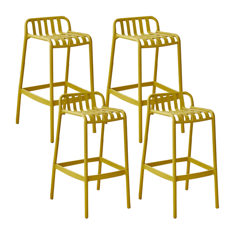 Plastic Armless Bar Stool Modern Style Low Back Bar Stools for Living Room