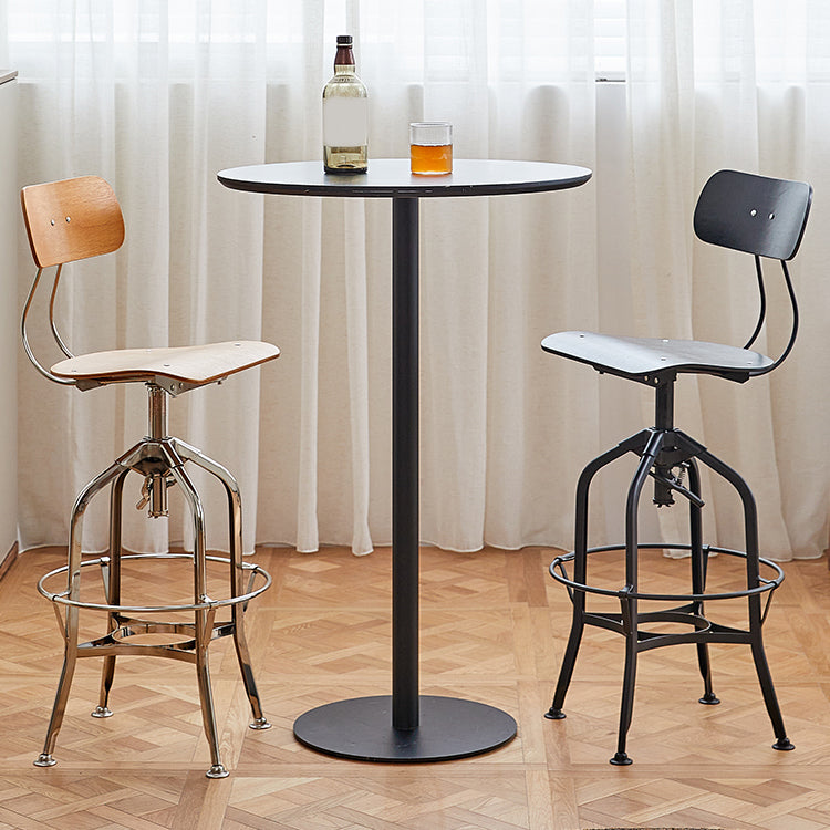 Industrial Metal Bar Stools Swivel Adjustable Height Bar Stool with Footrest