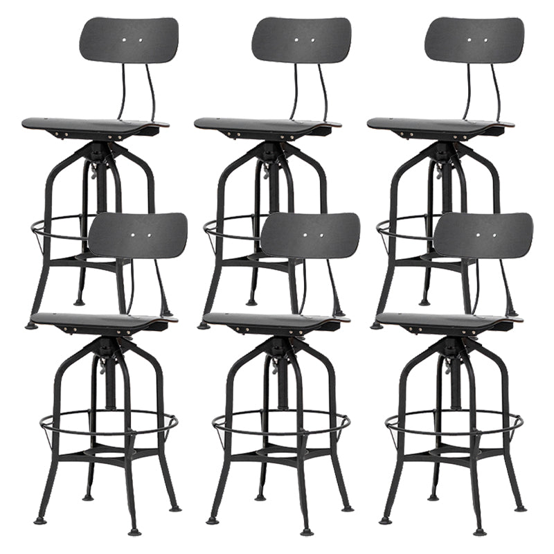 Industrial Metal Bar Stools Swivel Adjustable Height Bar Stool with Footrest