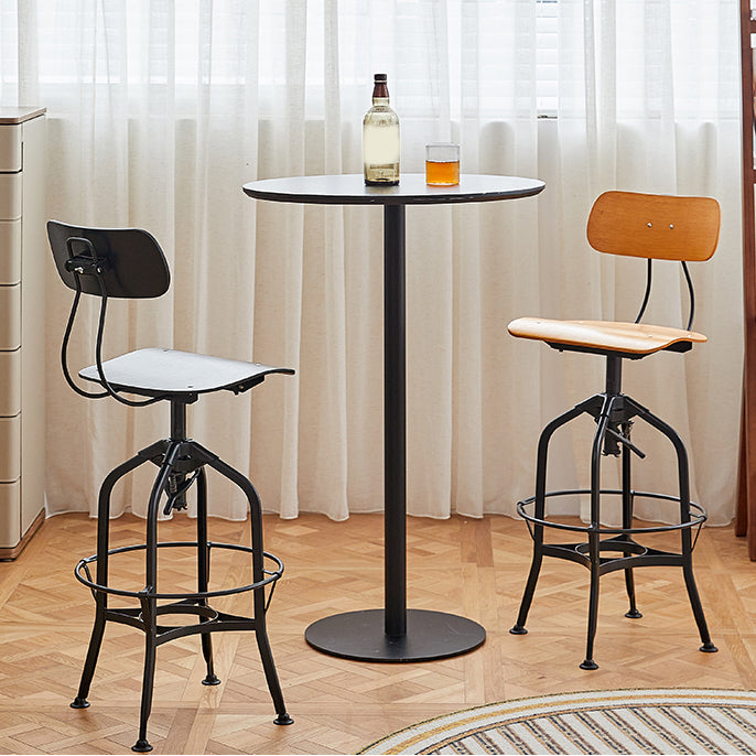 Industrial Metal Bar Stools Swivel Adjustable Height Bar Stool with Footrest
