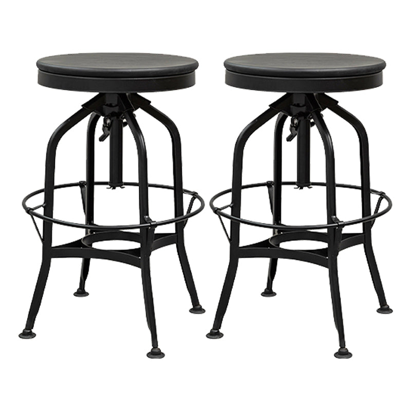 Industrial Metal Bar Stools Swivel Adjustable Height Bar Stool with Footrest