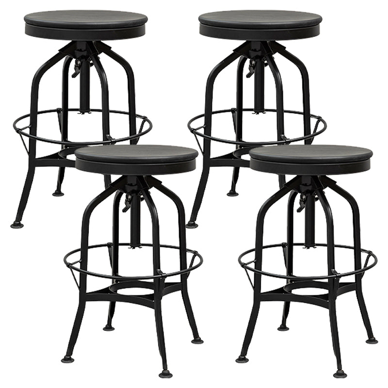 Industrial Metal Bar Stools Swivel Adjustable Height Bar Stool with Footrest