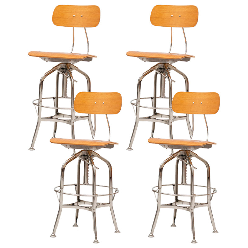 Industrial Metal Bar Stools Swivel Adjustable Height Bar Stool with Footrest