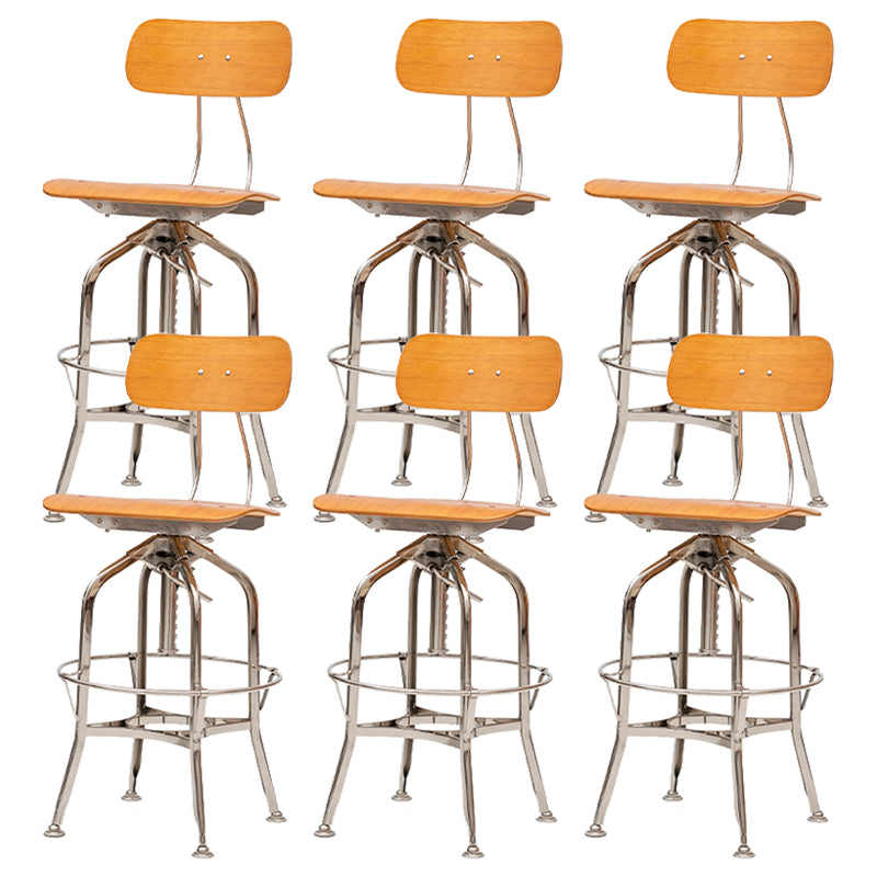 Industrial Metal Bar Stools Swivel Adjustable Height Bar Stool with Footrest