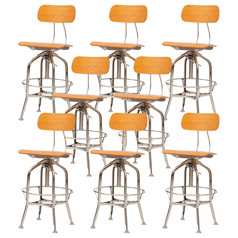 Industrial Metal Bar Stools Swivel Adjustable Height Bar Stool with Footrest