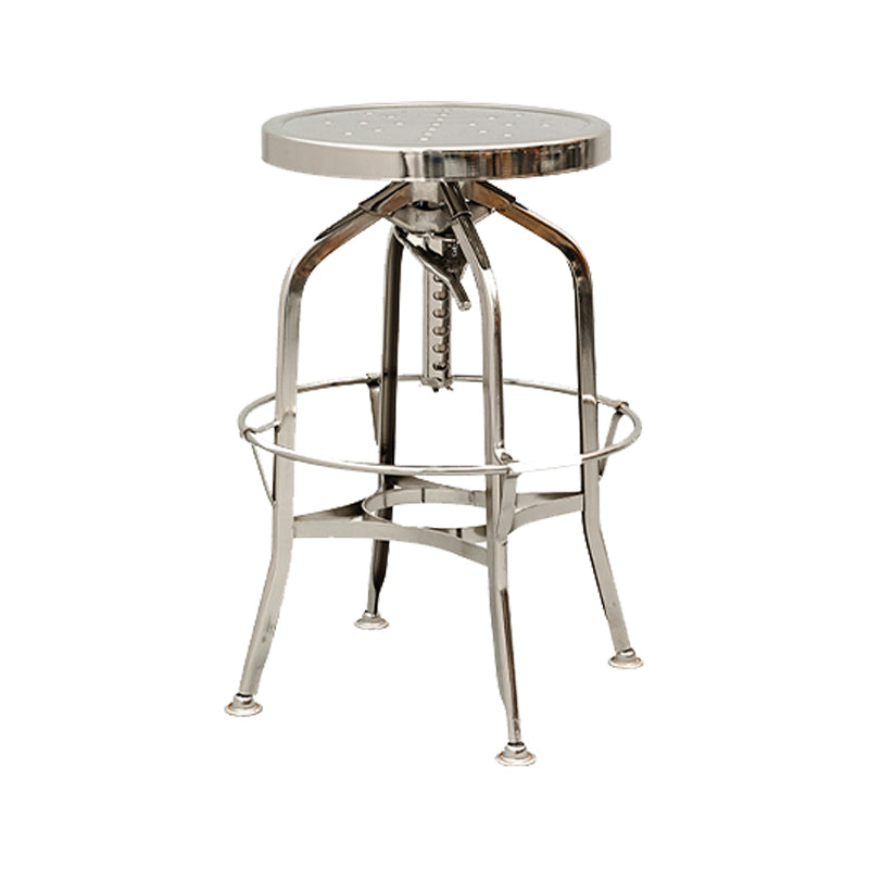 Industrial Metal Bar Stools Swivel Adjustable Height Bar Stool with Footrest