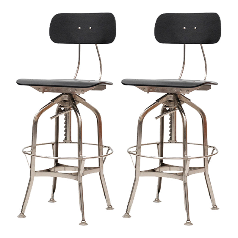 Industrial Metal Bar Stools Swivel Adjustable Height Bar Stool with Footrest