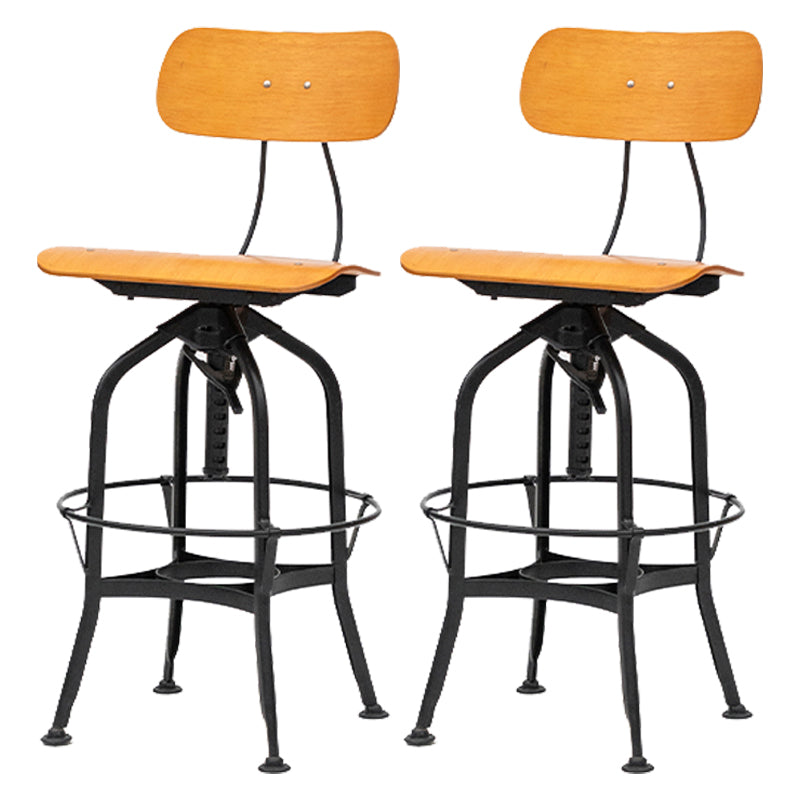 Industrial Metal Bar Stools Swivel Adjustable Height Bar Stool with Footrest
