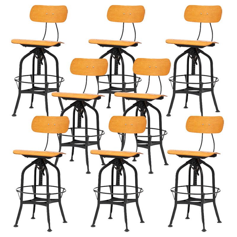 Industrial Metal Bar Stools Swivel Adjustable Height Bar Stool with Footrest