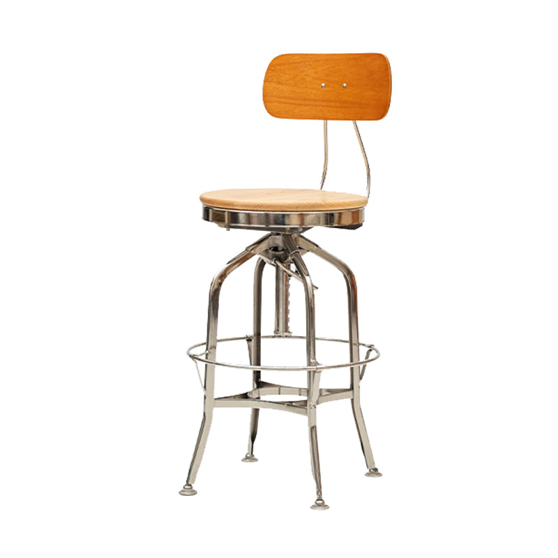 Industrial Metal Bar Stools Swivel Adjustable Height Bar Stool with Footrest