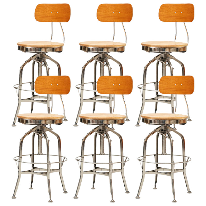 Industrial Metal Bar Stools Swivel Adjustable Height Bar Stool with Footrest