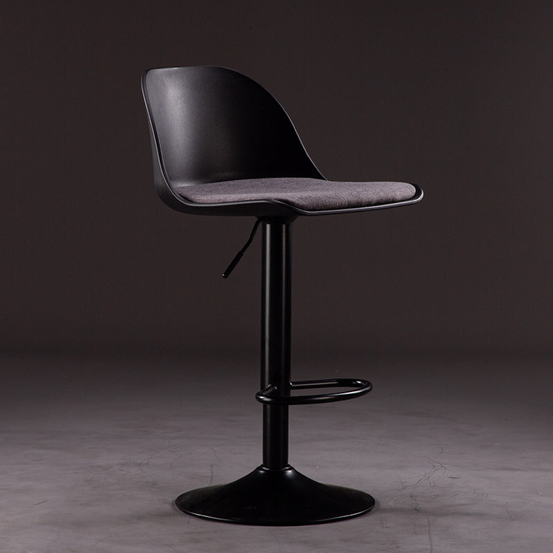 Industrial Fabric Bar Stools Swivel Adjustable Height Bar Stool with Footrest