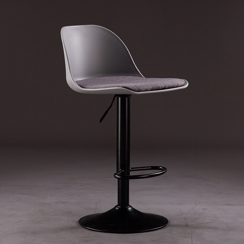 Industrial Fabric Bar Stools Swivel Adjustable Height Bar Stool with Footrest