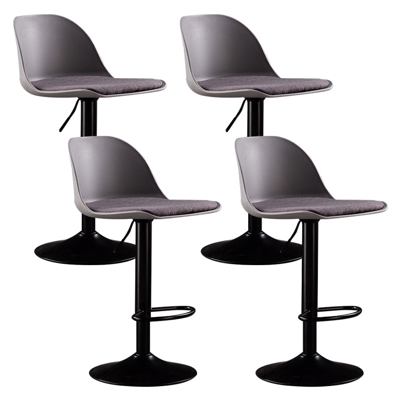 Industrial Fabric Bar Stools Swivel Adjustable Height Bar Stool with Footrest