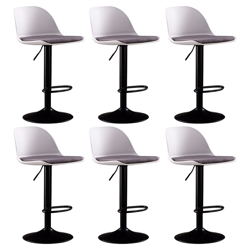 Industrial Fabric Bar Stools Swivel Adjustable Height Bar Stool with Footrest