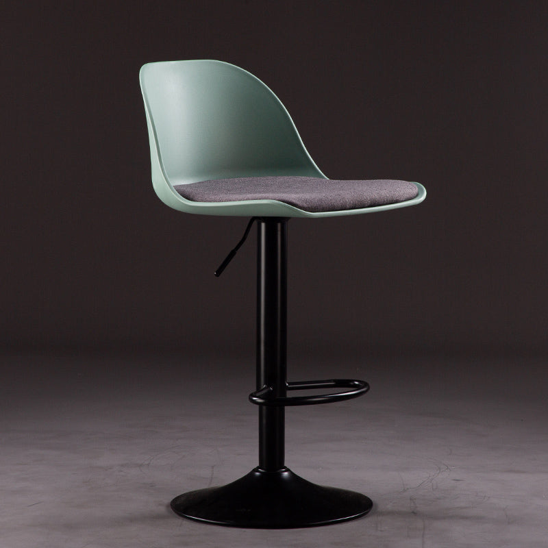 Industrial Fabric Bar Stools Swivel Adjustable Height Bar Stool with Footrest
