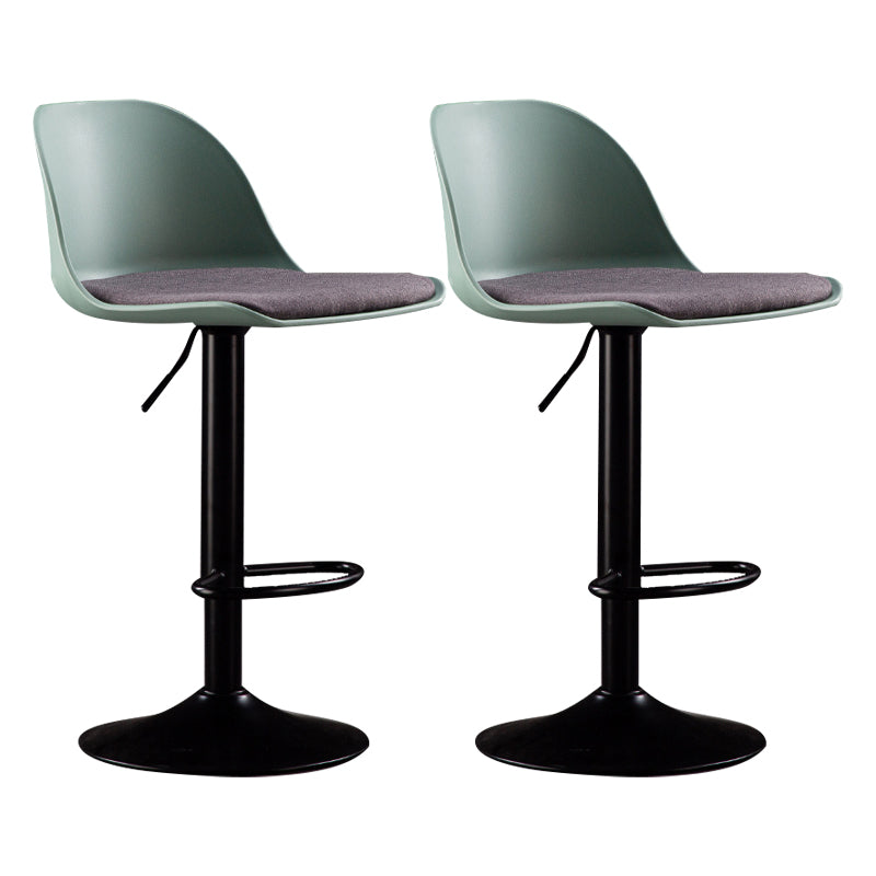 Industrial Fabric Bar Stools Swivel Adjustable Height Bar Stool with Footrest