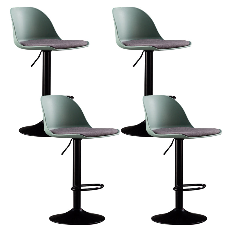 Industrial Fabric Bar Stools Swivel Adjustable Height Bar Stool with Footrest