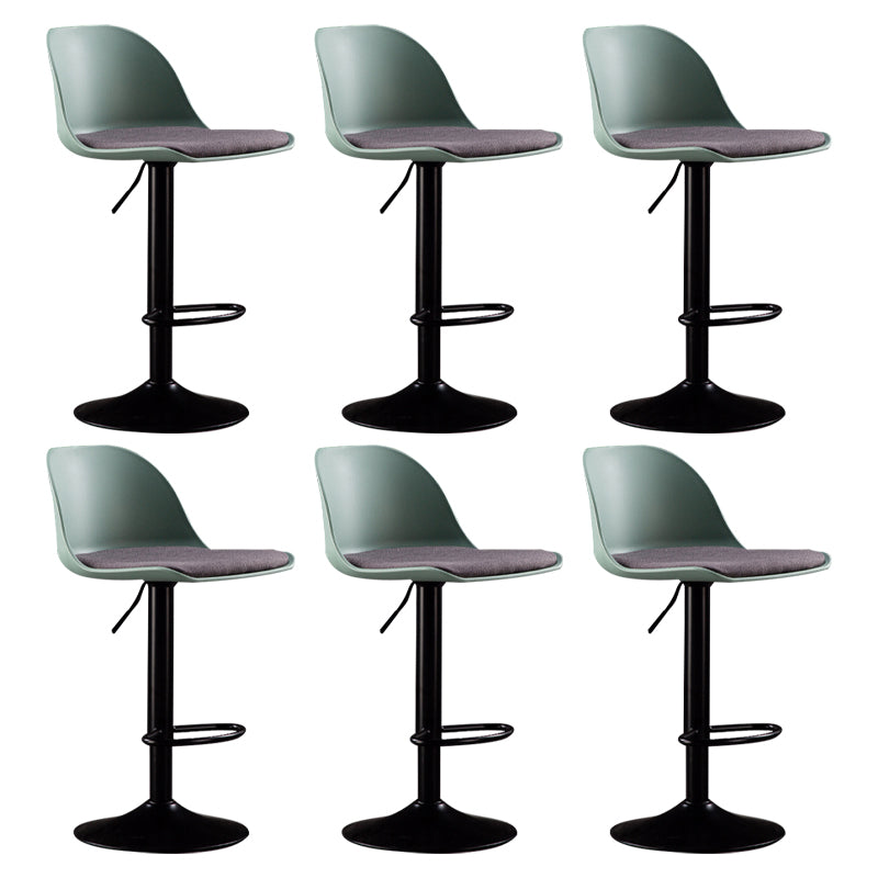 Industrial Fabric Bar Stools Swivel Adjustable Height Bar Stool with Footrest