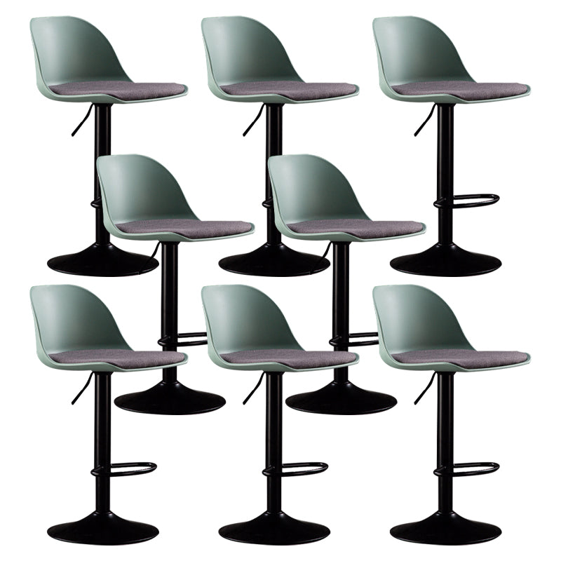 Industrial Fabric Bar Stools Swivel Adjustable Height Bar Stool with Footrest