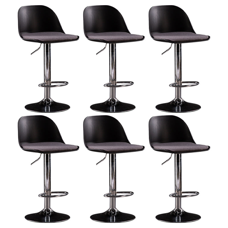 Industrial Fabric Bar Stools Swivel Adjustable Height Bar Stool with Footrest
