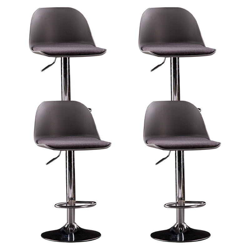 Industrial Fabric Bar Stools Swivel Adjustable Height Bar Stool with Footrest
