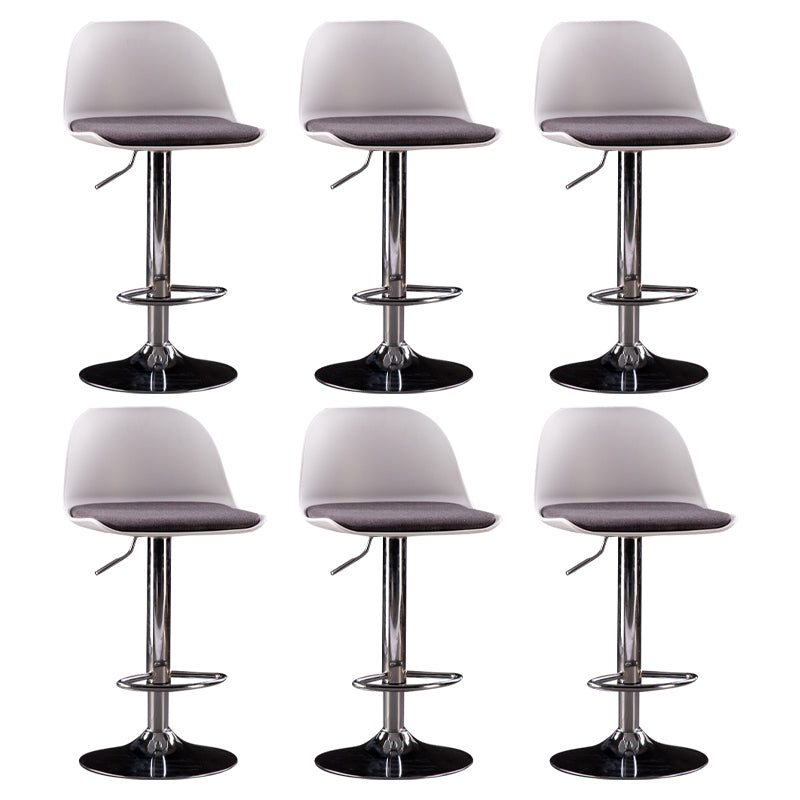 Industrial Fabric Bar Stools Swivel Adjustable Height Bar Stool with Footrest