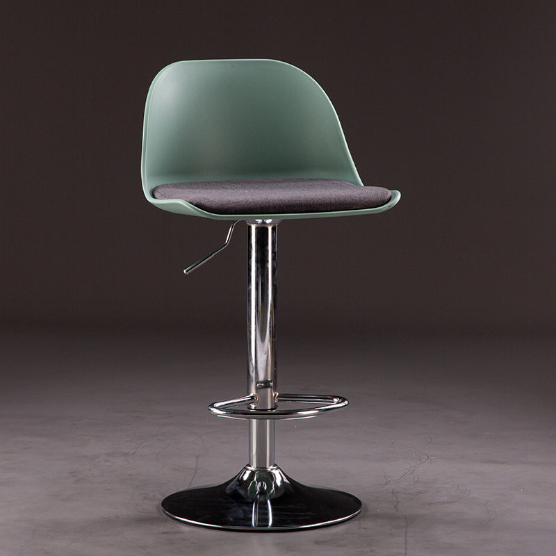 Industrial Fabric Bar Stools Swivel Adjustable Height Bar Stool with Footrest