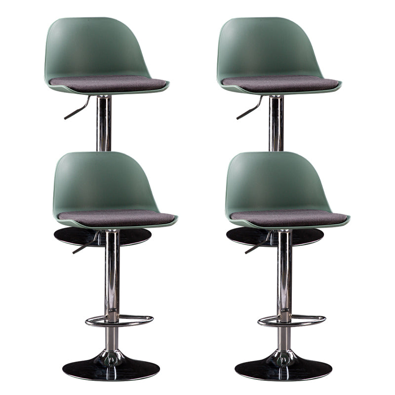 Industrial Fabric Bar Stools Swivel Adjustable Height Bar Stool with Footrest