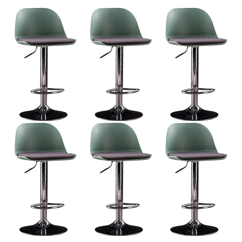 Industrial Fabric Bar Stools Swivel Adjustable Height Bar Stool with Footrest