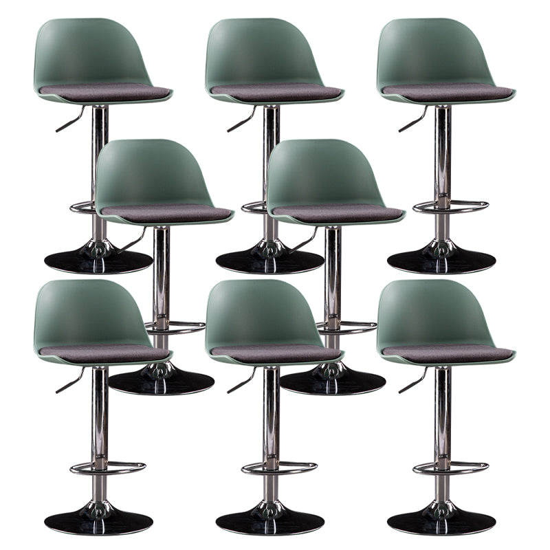 Industrial Fabric Bar Stools Swivel Adjustable Height Bar Stool with Footrest