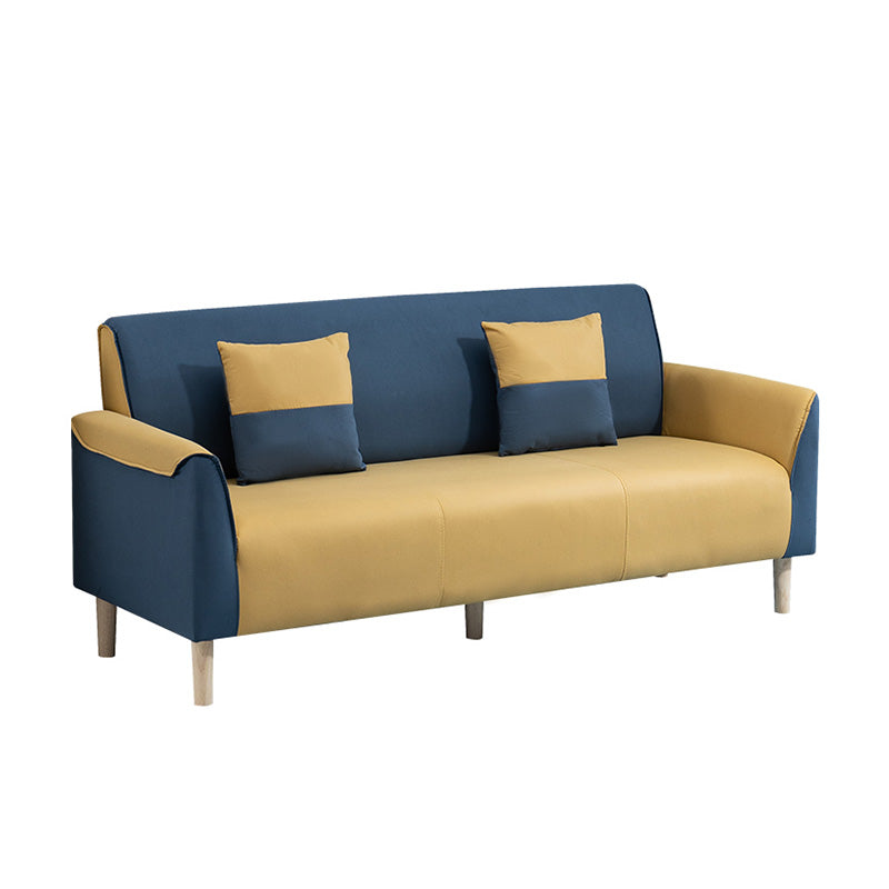 25.59" Wide Faux Leather Loveseat Scandinavian Flared Arm Sofa