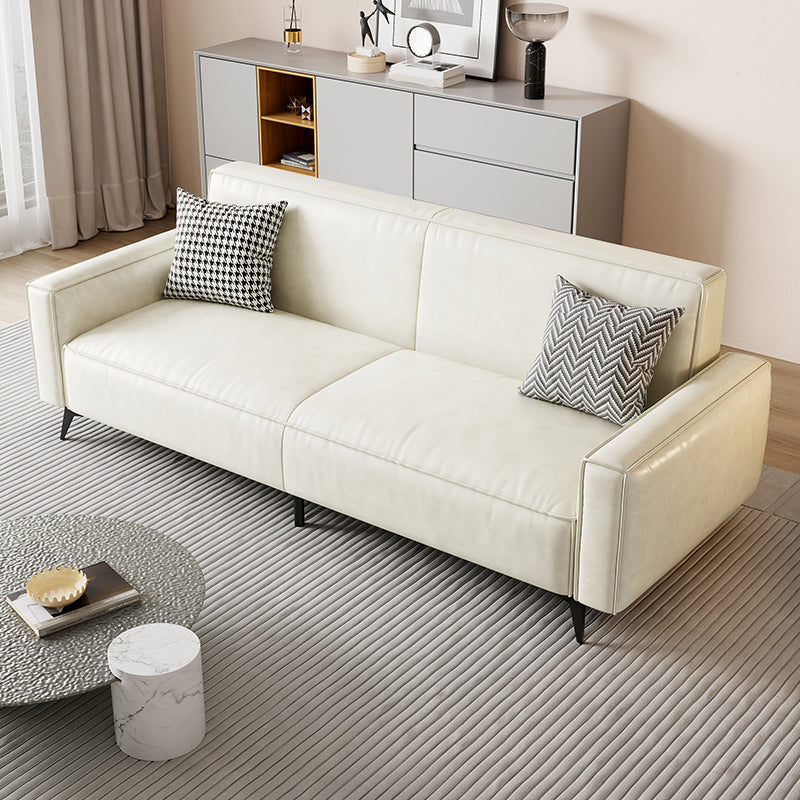 Contemporary Style 29.52" Wide Solid Color Sofa Square Arm Sofa