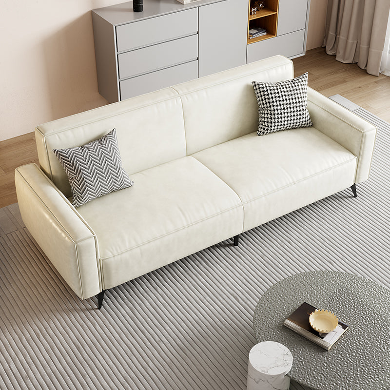Contemporary Style 29.52" Wide Solid Color Sofa Square Arm Sofa