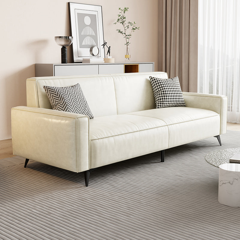 Contemporary Style 29.52" Wide Solid Color Sofa Square Arm Sofa