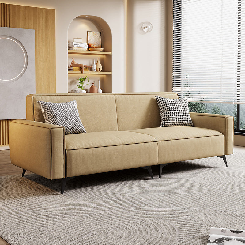 Contemporary Style 29.52" Wide Solid Color Sofa Square Arm Sofa