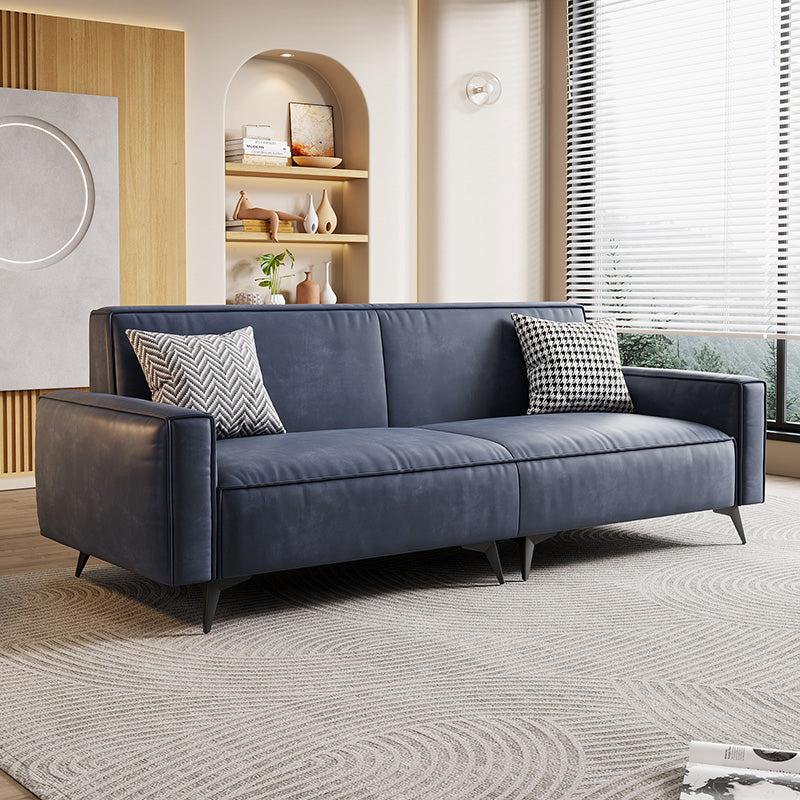 Contemporary Style 29.52" Wide Solid Color Sofa Square Arm Sofa