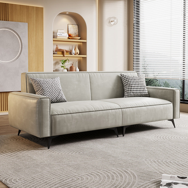 Contemporary Style 29.52" Wide Solid Color Sofa Square Arm Sofa