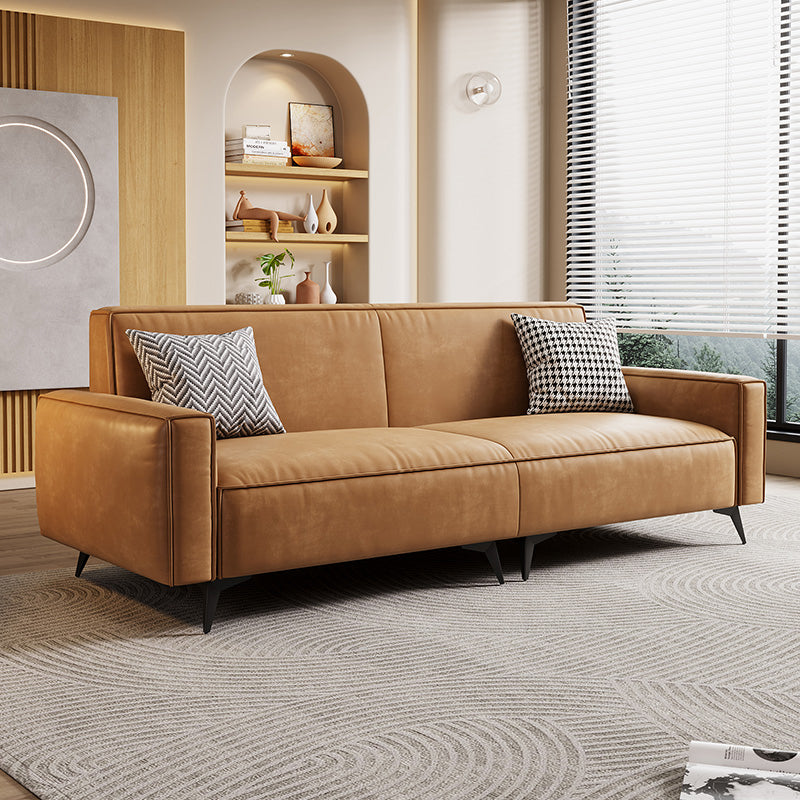 Contemporary Style 29.52" Wide Solid Color Sofa Square Arm Sofa