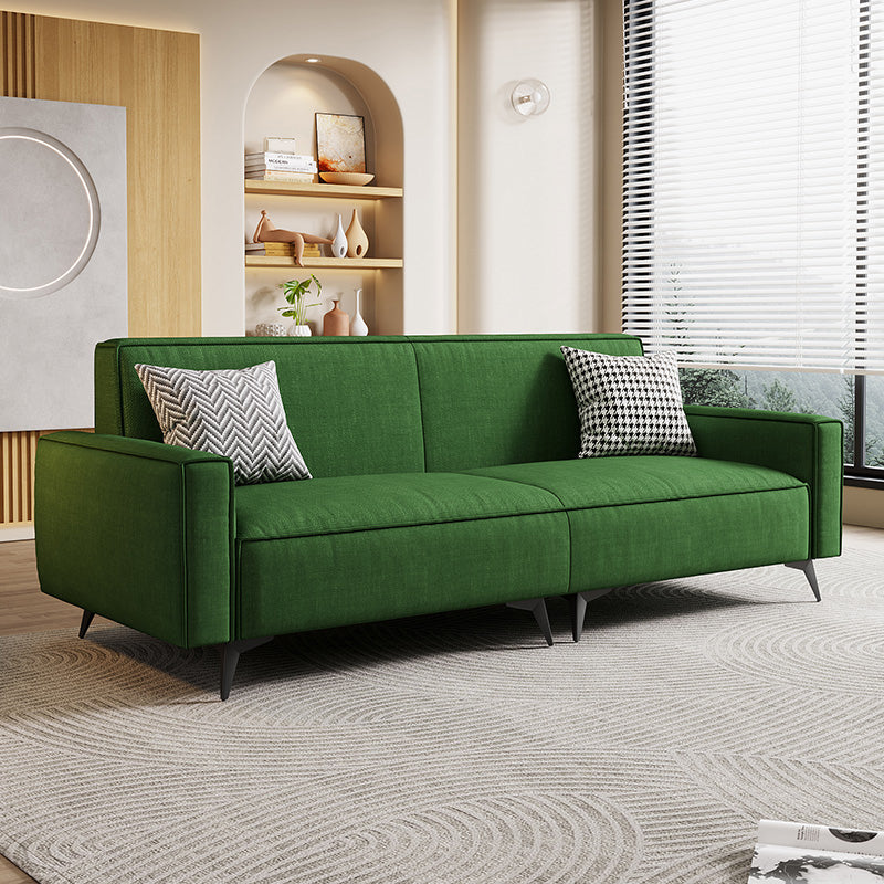 Contemporary Style 29.52" Wide Solid Color Sofa Square Arm Sofa