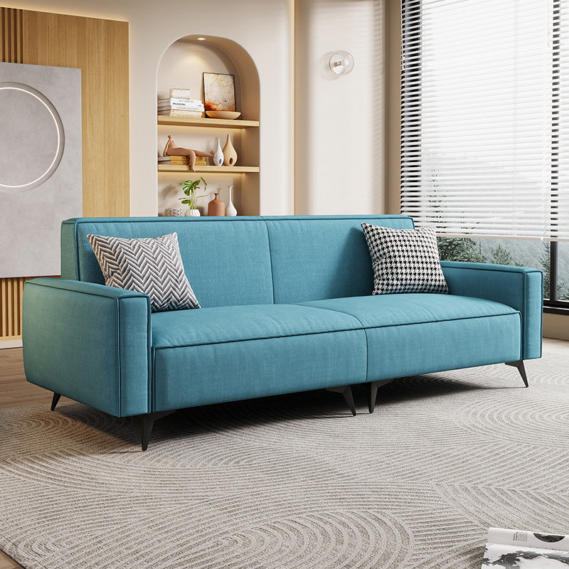 Contemporary Style 29.52" Wide Solid Color Sofa Square Arm Sofa