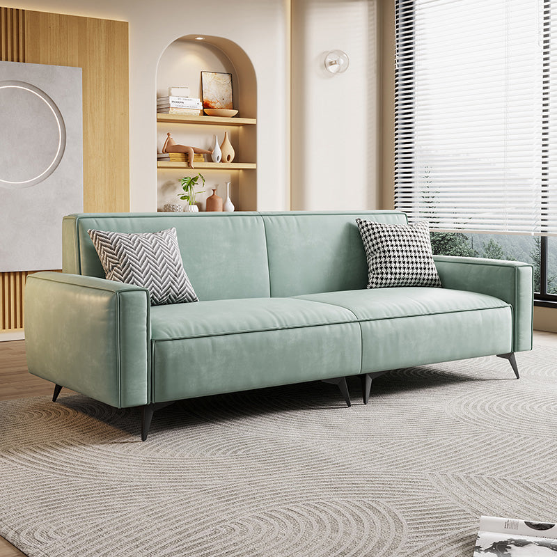Contemporary Style 29.52" Wide Solid Color Sofa Square Arm Sofa