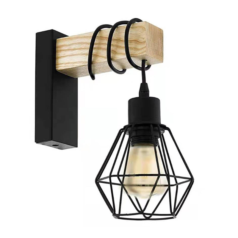 Metal Geometric Wall Light Sconce Industrial 1 Light Wall Mounted Lamp