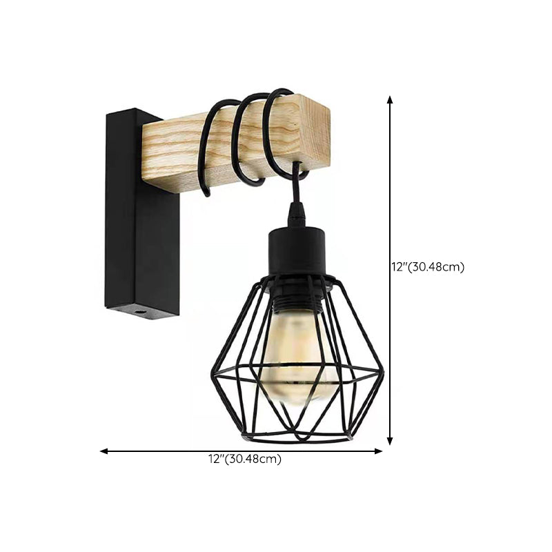 Metal Geometric Wall Light Sconce Industrial 1 Light Wall Mounted Lamp