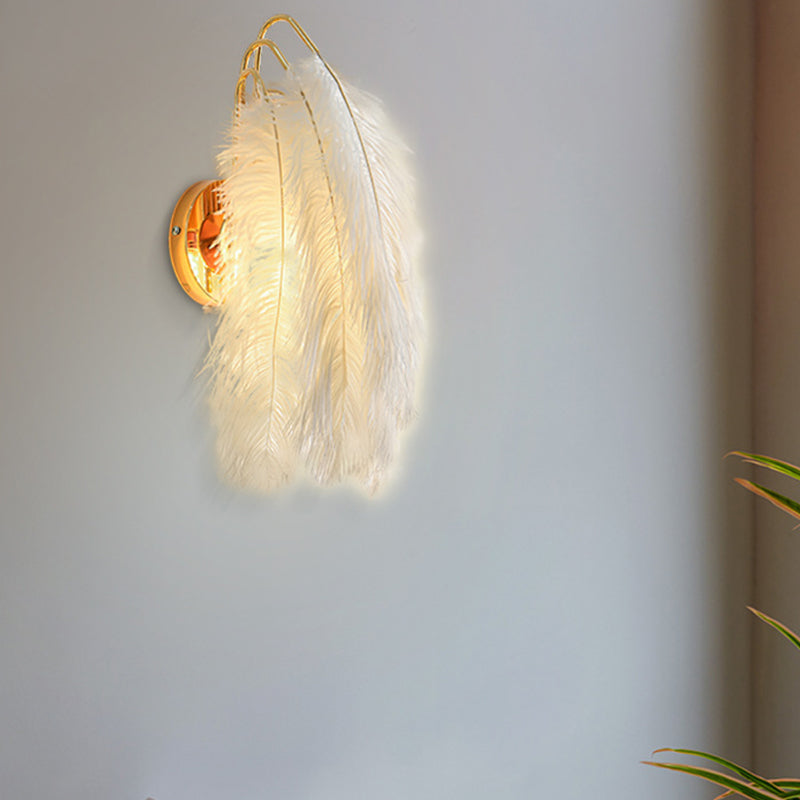 Feather Geometric Wall Light Sconce Modern 1 Light Wall Mounted Lamp