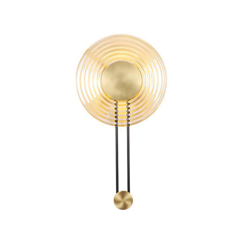 Single Modern Brass Wall Mounted Sconce LED Glass Wall Light for Living Room