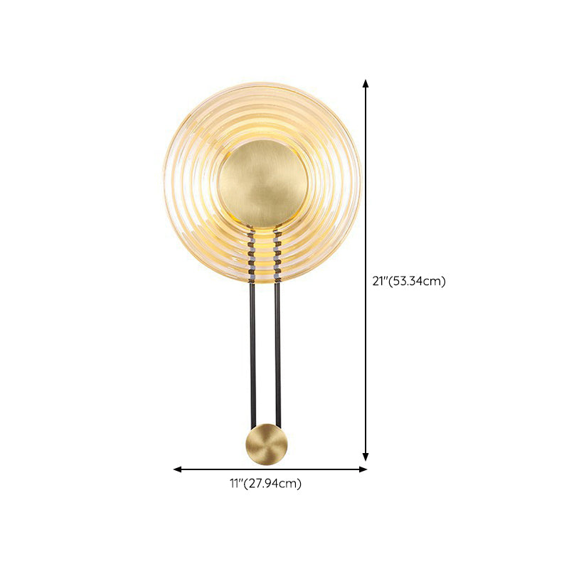 Single Modern Brass Wall Mounted Sconce LED Glass Wall Light for Living Room