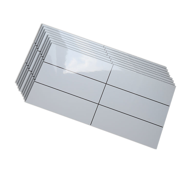 12" X 24" White Subway Tile Mixed Material Rectangular Shower Wall Tile