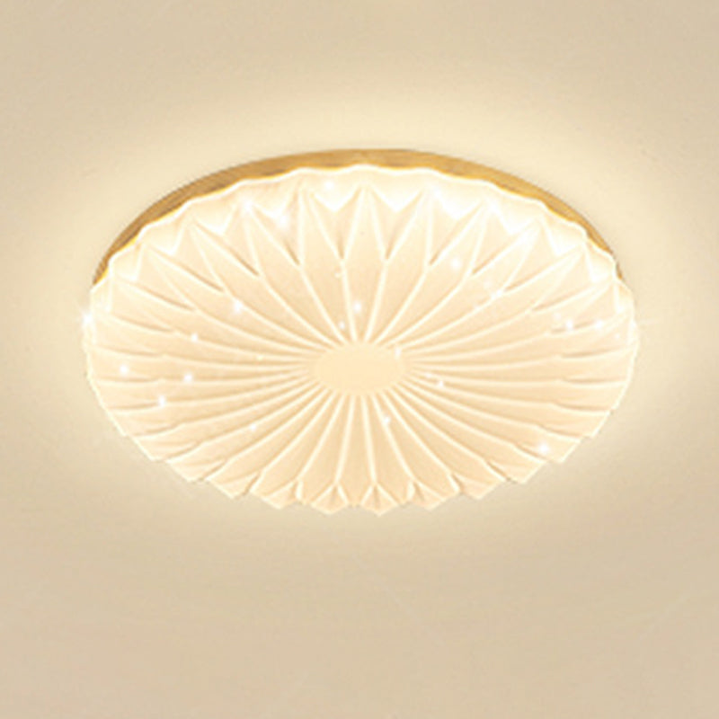 Modernism Beige Single Flush Mount Lighting Round LED Ceiling Light with Acrylic